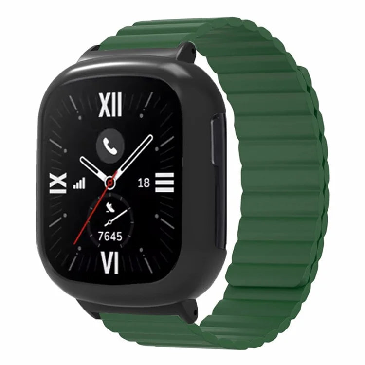 For Honor Watch 4 Silicone Watch Band Magnetic Wrist Strap with PC Watch Case