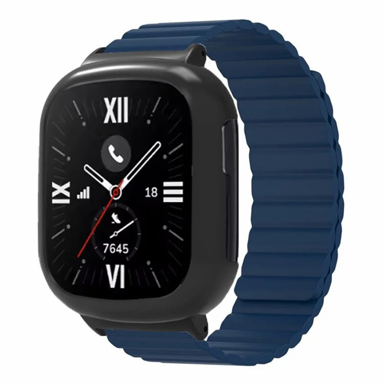For Honor Watch 4 Silicone Watch Band Magnetic Wrist Strap with PC Watch Case