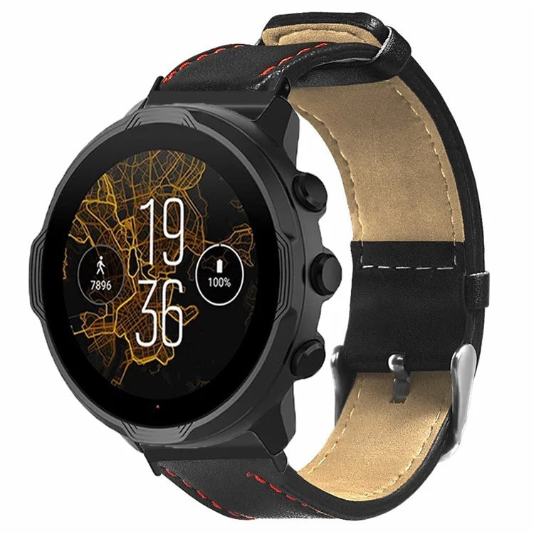 For Suunto Spartan Sport Wrist HR Baro / Suunto 7 Watch Strap 24mm Genuine Cow Leather Bands