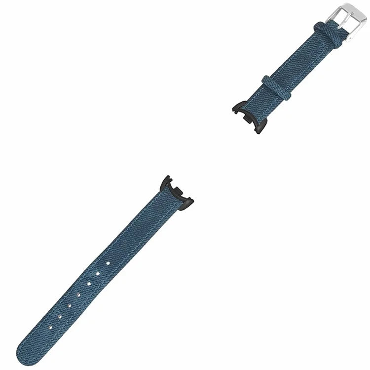 For Xiaomi Smart Band 8 / Smart Band 8 NFC Strap Denim Texture Cowhide Leather Band