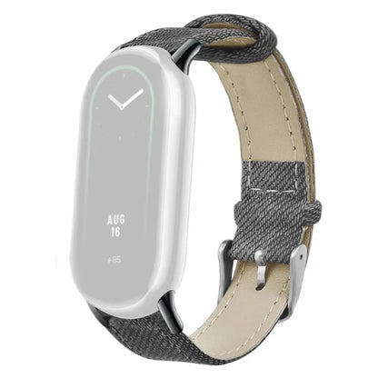 For Xiaomi Smart Band 8 / Smart Band 8 NFC Strap Denim Texture Cowhide Leather Band