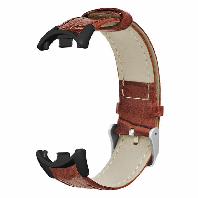 For Xiaomi Smart Band 8 / Smart Band 8 NFC Replacement Strap Bamboo Texture Cowhide Leather Band
