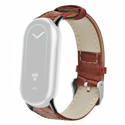 For Xiaomi Smart Band 8 / Smart Band 8 NFC Replacement Strap Bamboo Texture Cowhide Leather Band
