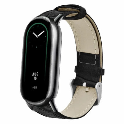 For Xiaomi Smart Band 8 / Smart Band 8 NFC Replacement Strap Bamboo Texture Cowhide Leather Band