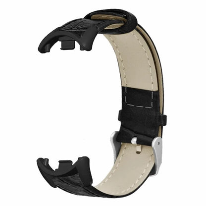 For Xiaomi Smart Band 8 / Smart Band 8 NFC Replacement Strap Bamboo Texture Cowhide Leather Band