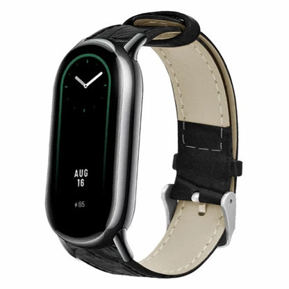 For Xiaomi Smart Band 8 / Smart Band 8 NFC Replacement Strap Bamboo Texture Cowhide Leather Band