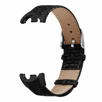 For Xiaomi Smart Band 8 / Smart Band 8 NFC Wrist Strap Woven Texture Cowhide Leather Band