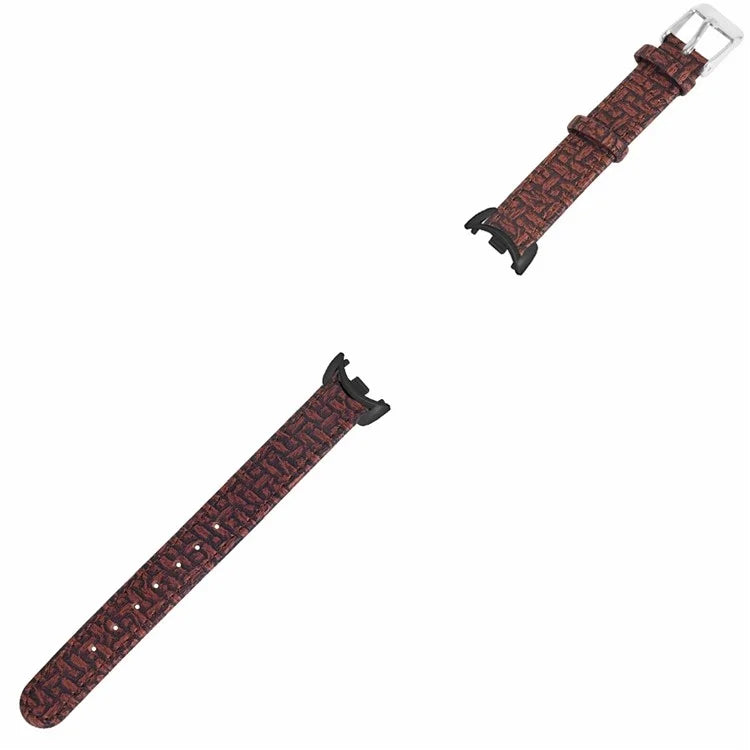 For Xiaomi Smart Band 8 / Smart Band 8 NFC Wrist Strap Woven Texture Cowhide Leather Band