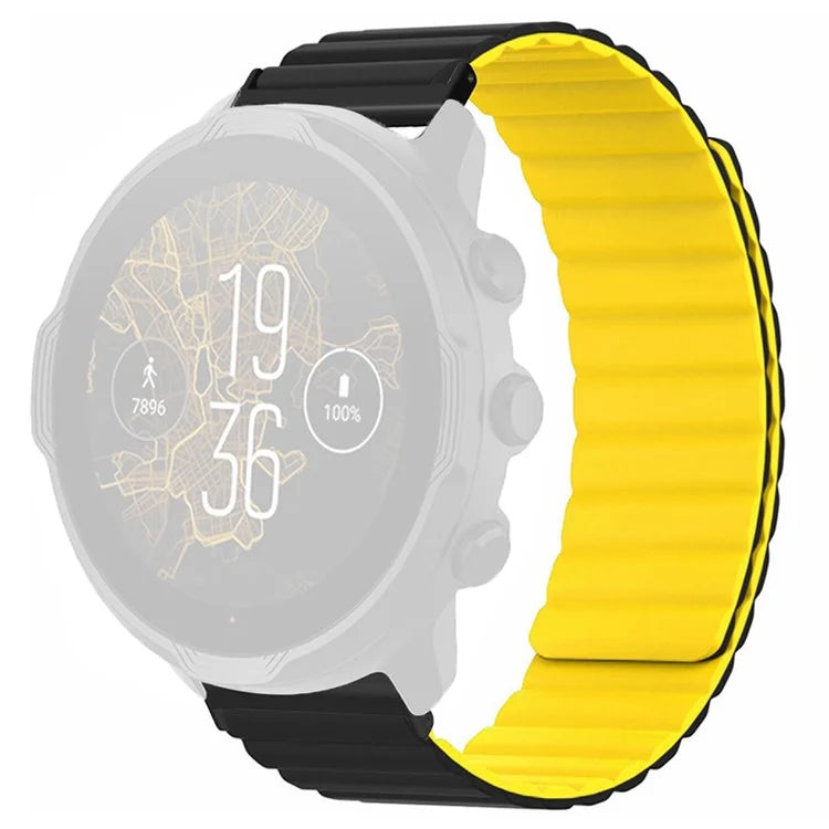 For Suunto Spartan Sport Wrist HR Baro / Suunto 7 Magnetic Band 24mm Silicone Watch Strap