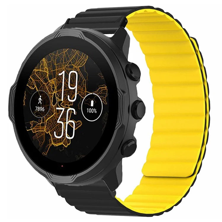 For Suunto Spartan Sport Wrist HR Baro / Suunto 7 Magnetic Band 24mm Silicone Watch Strap