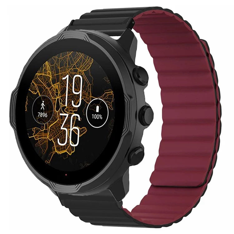 For Suunto Spartan Sport Wrist HR Baro / Suunto 7 Magnetic Band 24mm Silicone Watch Strap