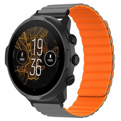 For Suunto Spartan Sport Wrist HR Baro / Suunto 7 Magnetic Band 24mm Silicone Watch Strap