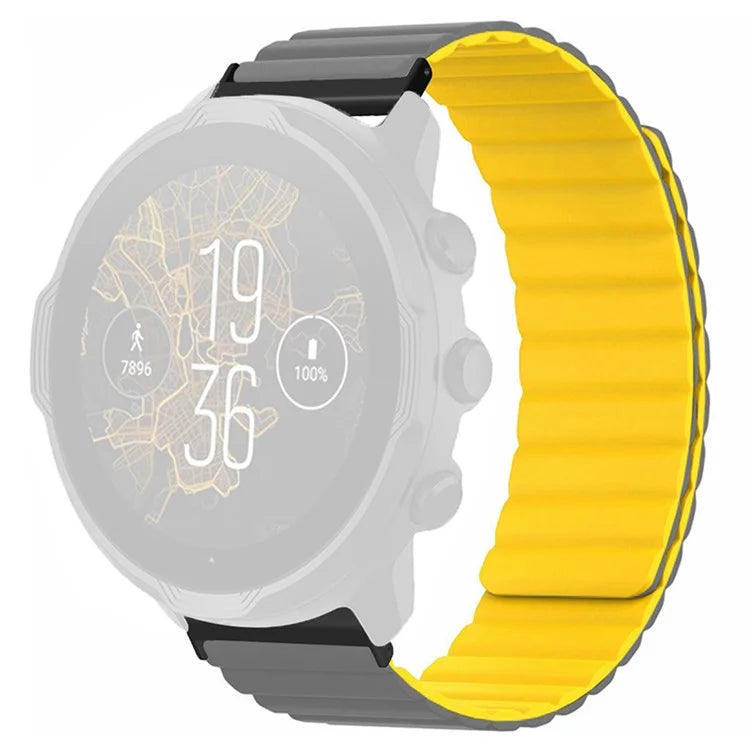 For Suunto Spartan Sport Wrist HR Baro / Suunto 7 Magnetic Band 24mm Silicone Watch Strap