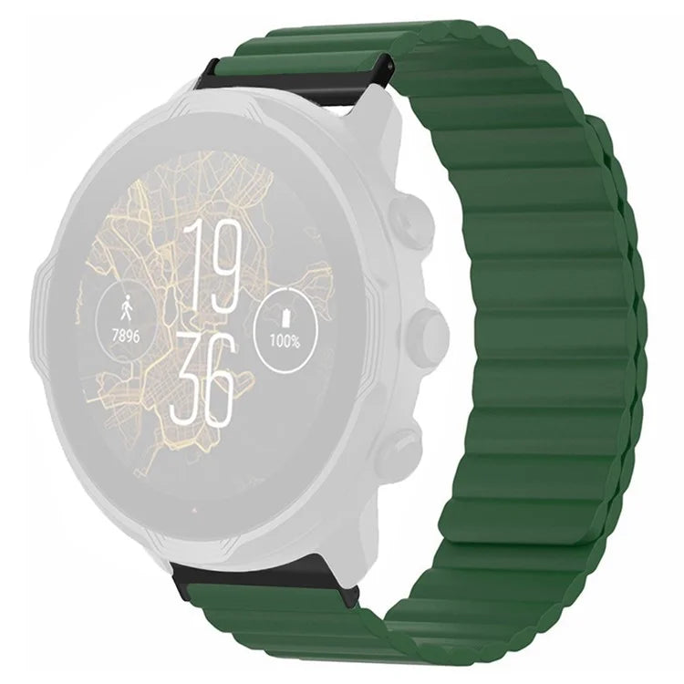 For Suunto Spartan Sport Wrist HR Baro / Suunto 7 Magnetic Band 24mm Silicone Watch Strap