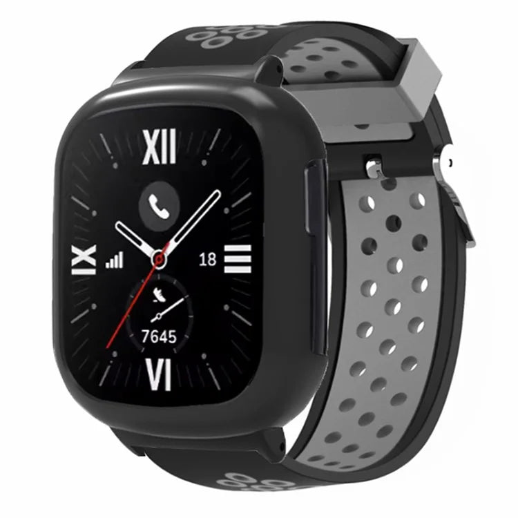 For Honor Watch 4 Adjustable Strap Dual Color Silicone Band with Watch Case