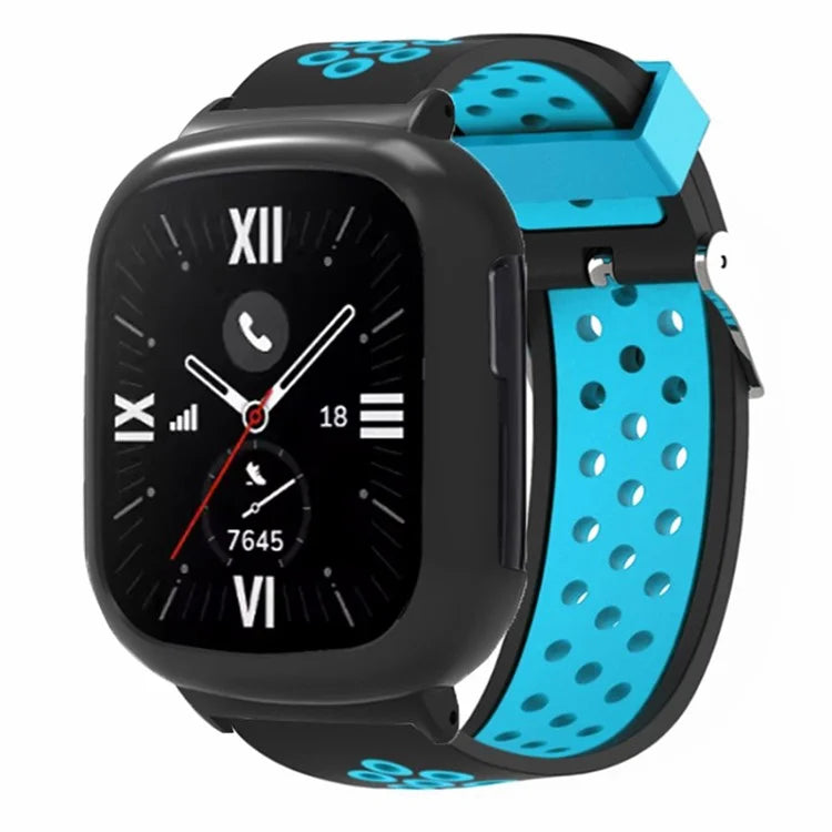 For Honor Watch 4 Adjustable Strap Dual Color Silicone Band with Watch Case