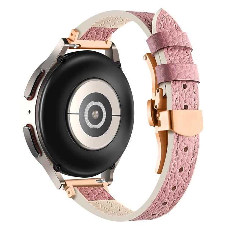 For Samsung Gear S3 Classic / Huawei Watch Ultimate / Xiaomi Watch S1 Watch Band 22mm Silicone+Genuine Leather Watch Strap