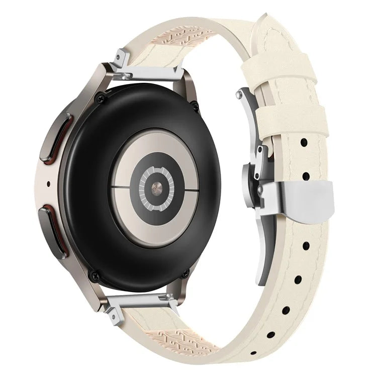 For Samsung Gear S3 Classic / Huawei Watch Ultimate / Xiaomi Watch S1 Watch Band 22mm Silicone+Genuine Leather Watch Strap