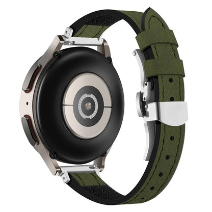 For Samsung Gear S3 Classic / Huawei Watch Ultimate / Xiaomi Watch S1 Watch Band 22mm Silicone+Genuine Leather Watch Strap