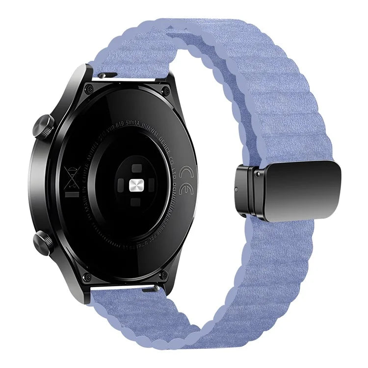 For Samsung Galaxy Watch6 / Garmin Venu Sq 2 Leather Watch Band 20mm Magnetic Strap