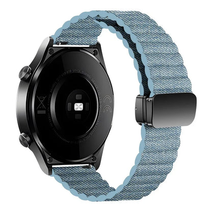 For Samsung Galaxy Watch6 / Garmin Venu Sq 2 Leather Watch Band 20mm Magnetic Strap