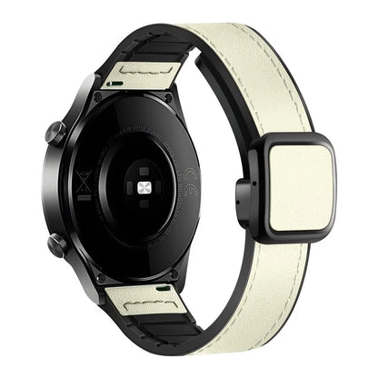 For Samsung Galaxy Watch6 / Garmin Venu Sq 2 Watch Band 20mm PU Leather+Silicone Strap