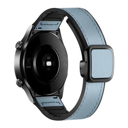 For Samsung Galaxy Watch6 / Garmin Venu Sq 2 Watch Band 20mm PU Leather+Silicone Strap