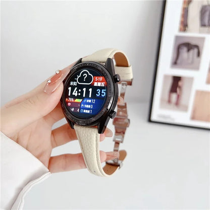 For Samsung Gear S3 Classic / Garmin Vivoactive 4 Watch Band 22mm Sheepskin Sports Strap