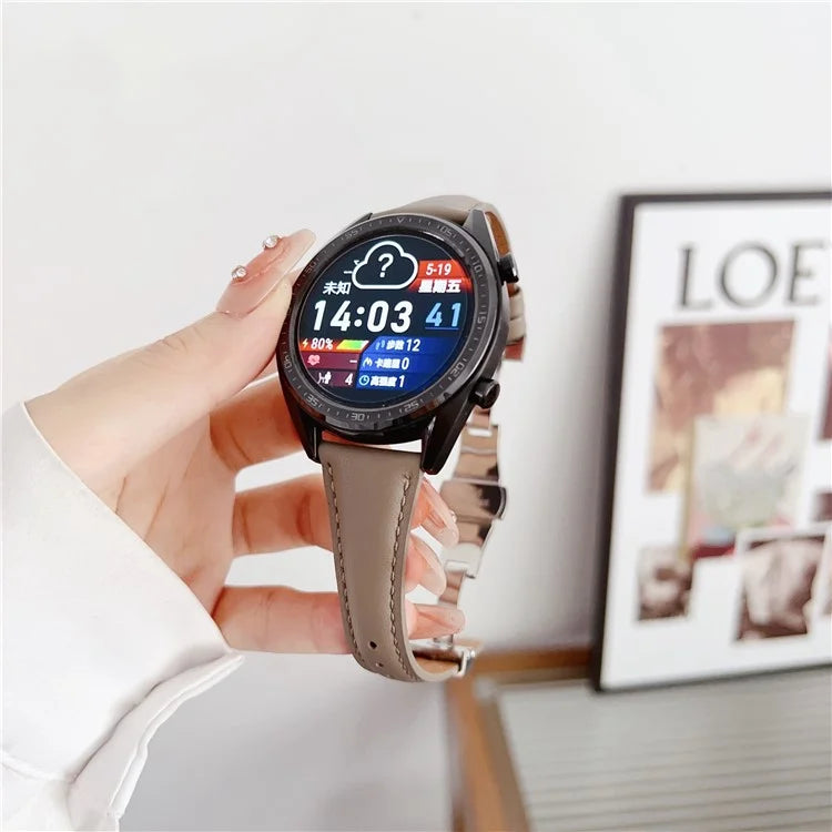 For Samsung Gear S3 Classic / Garmin Vivoactive 4 Watch Band 22mm Sheepskin Sports Strap