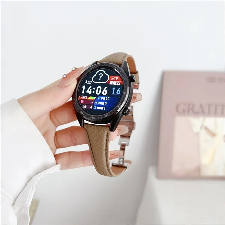 For Samsung Gear S3 Classic / Garmin Vivoactive 4 Watch Band 22mm Sheepskin Sports Strap