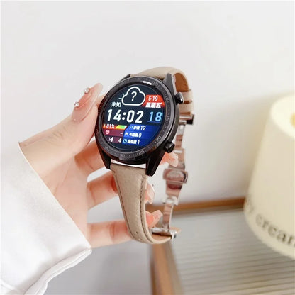 For Samsung Gear S3 Classic / Garmin Vivoactive 4 Watch Band 22mm Sheepskin Sports Strap