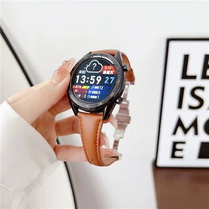For Samsung Gear S3 Classic / Garmin Vivoactive 4 Watch Band 22mm Sheepskin Sports Strap