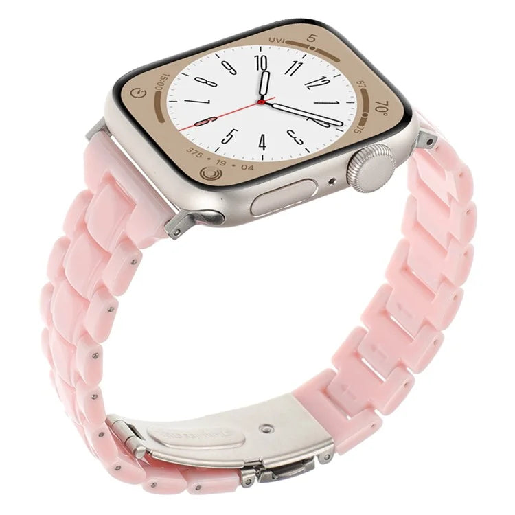 For Apple Watch Series 9 8 7 41mm / 6 5 4 SE (2023) SE (2022) SE 40mm / 3 2 1 38mm Resin Bands 3-Bead Watch Strap