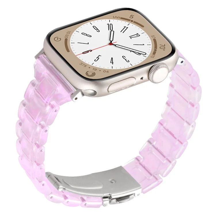 For Apple Watch Series 9 8 7 41mm / 6 5 4 SE (2023) SE (2022) SE 40mm / 3 2 1 38mm Resin Bands 3-Bead Watch Strap