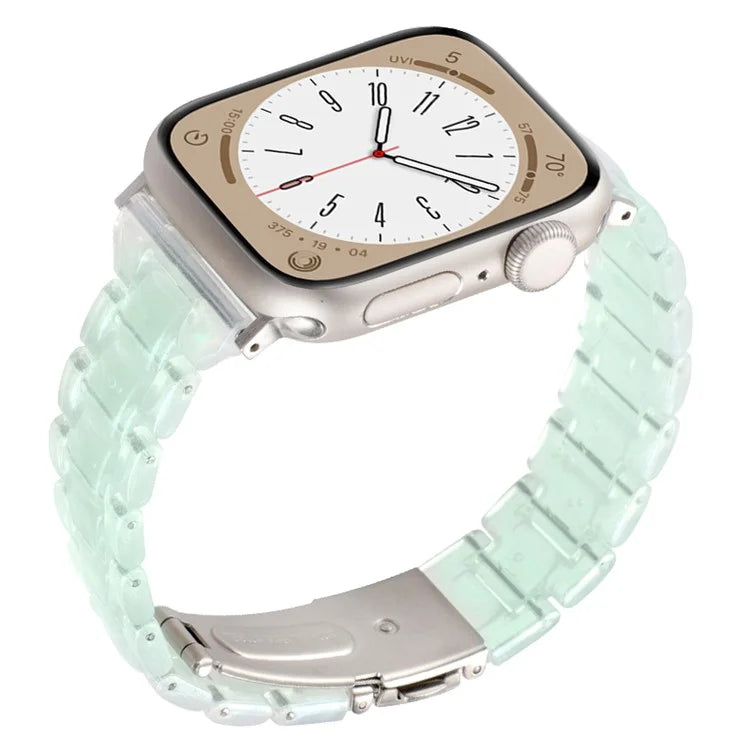 For Apple Watch Series 9 8 7 41mm / 6 5 4 SE (2023) SE (2022) SE 40mm / 3 2 1 38mm Resin Bands 3-Bead Watch Strap