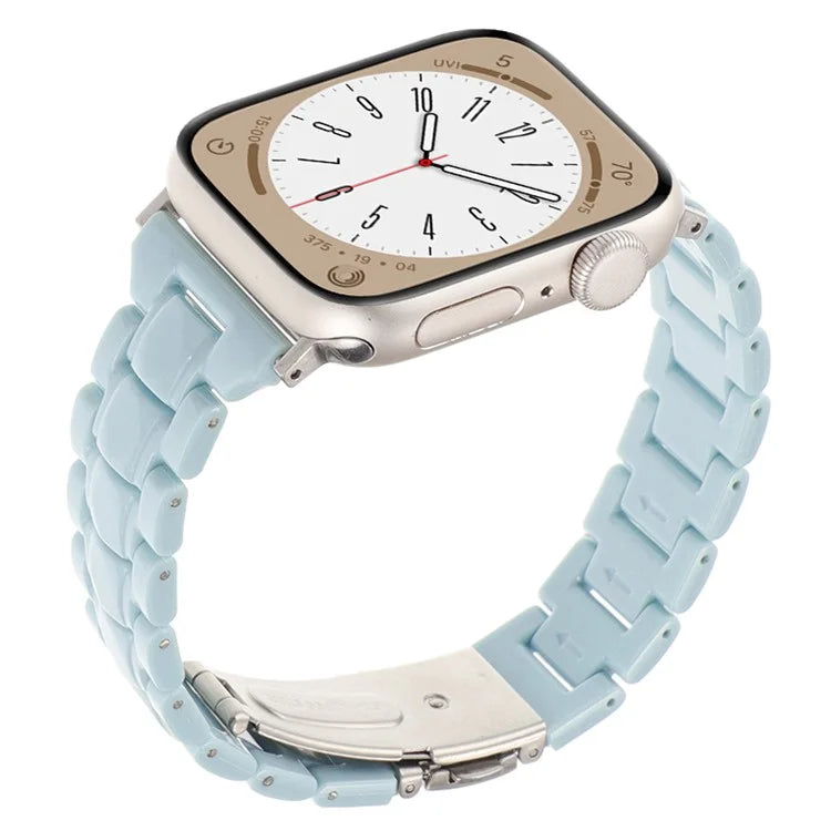 For Apple Watch Series 9 8 7 41mm / 6 5 4 SE (2023) SE (2022) SE 40mm / 3 2 1 38mm Resin Bands 3-Bead Watch Strap