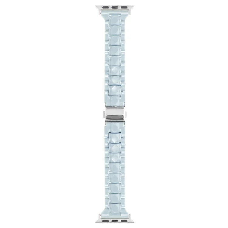 For Apple Watch Series 9 8 7 41mm / 6 5 4 SE (2023) SE (2022) SE 40mm / 3 2 1 38mm Resin Bands 3-Bead Watch Strap