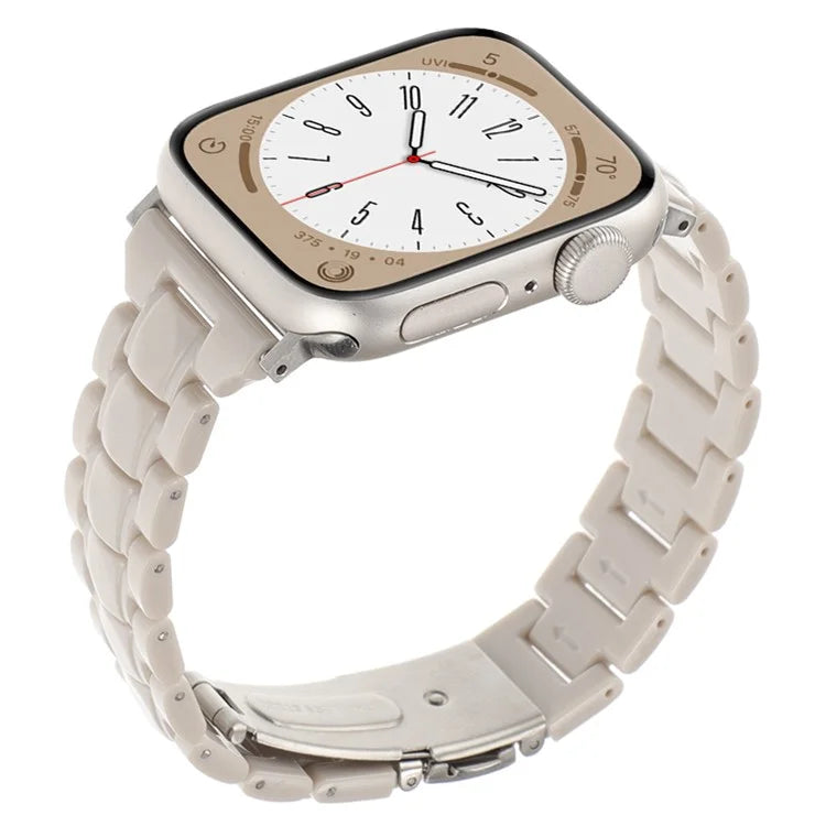 For Apple Watch Series 9 8 7 41mm / 6 5 4 SE (2023) SE (2022) SE 40mm / 3 2 1 38mm Resin Bands 3-Bead Watch Strap