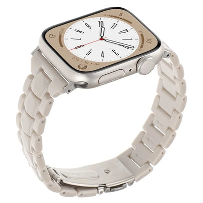 For Apple Watch Series 9 8 7 41mm / 6 5 4 SE (2023) SE (2022) SE 40mm / 3 2 1 38mm Resin Bands 3-Bead Watch Strap