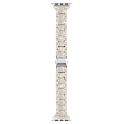 For Apple Watch Series 9 8 7 41mm / 6 5 4 SE (2023) SE (2022) SE 40mm / 3 2 1 38mm Resin Bands 3-Bead Watch Strap