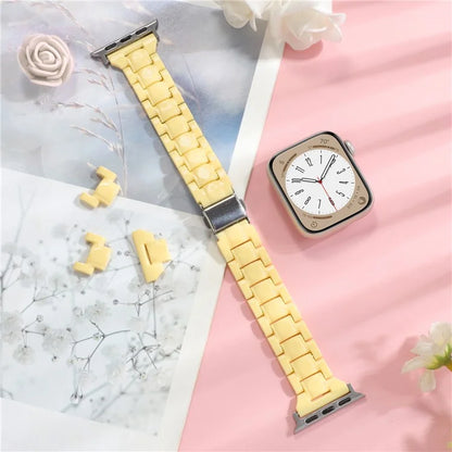 For Apple Watch Series 9 8 7 41mm / 6 5 4 SE (2023) SE (2022) SE 40mm / 3 2 1 38mm Resin Bands 3-Bead Watch Strap