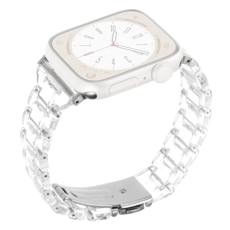 For Apple Watch Series 9 8 7 41mm / 6 5 4 SE (2023) SE (2022) SE 40mm / 3 2 1 38mm Resin Bands 3-Bead Watch Strap