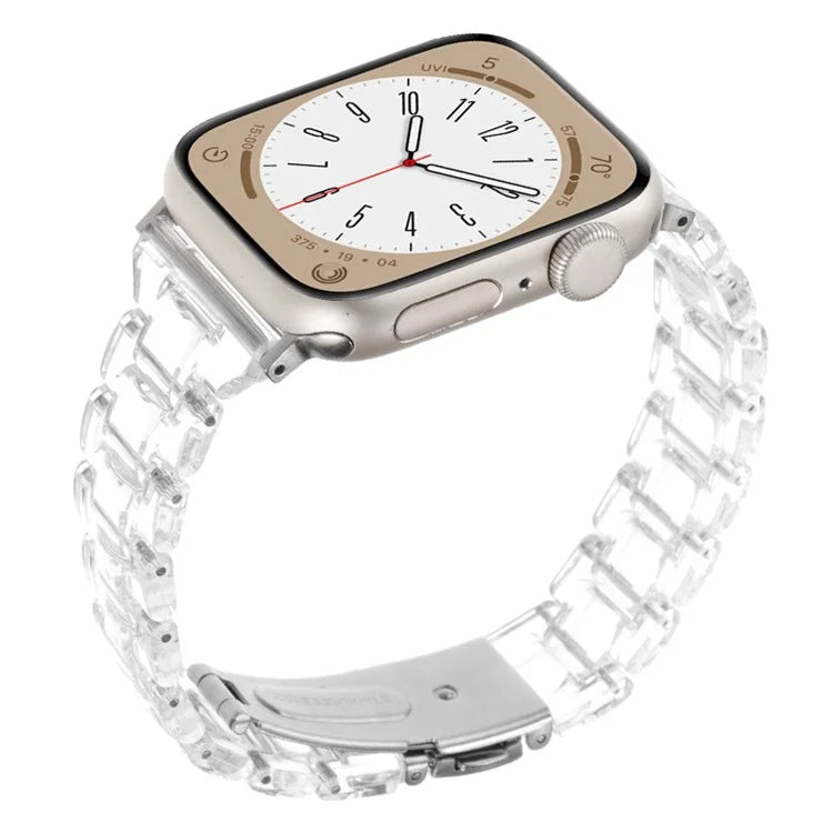 For Apple Watch Series 9 8 7 41mm / 6 5 4 SE (2023) SE (2022) SE 40mm / 3 2 1 38mm Resin Bands 3-Bead Watch Strap