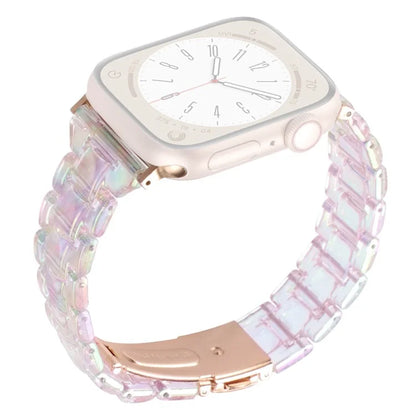 For Apple Watch Series 9 8 7 41mm / 6 5 4 SE (2023) SE (2022) SE 40mm / 3 2 1 38mm Resin Bands 3-Bead Watch Strap