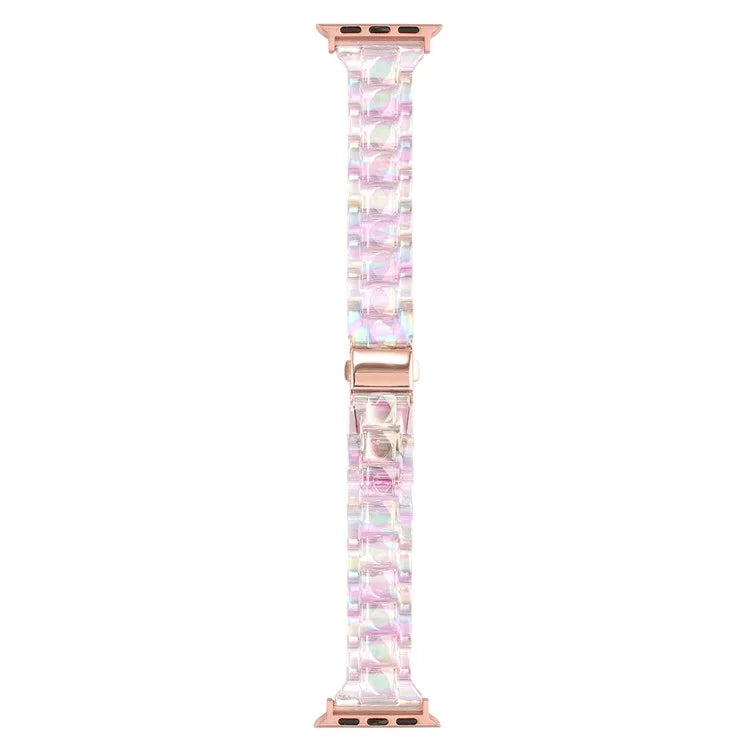 For Apple Watch Series 9 8 7 41mm / 6 5 4 SE (2023) SE (2022) SE 40mm / 3 2 1 38mm Resin Bands 3-Bead Watch Strap