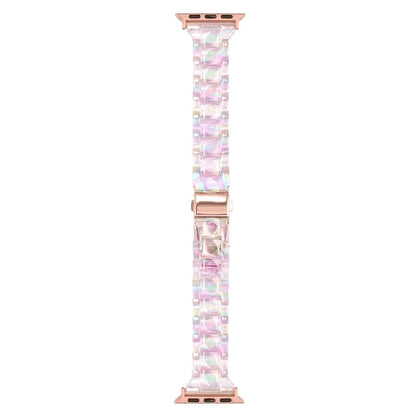 For Apple Watch Series 9 8 7 41mm / 6 5 4 SE (2023) SE (2022) SE 40mm / 3 2 1 38mm Resin Bands 3-Bead Watch Strap
