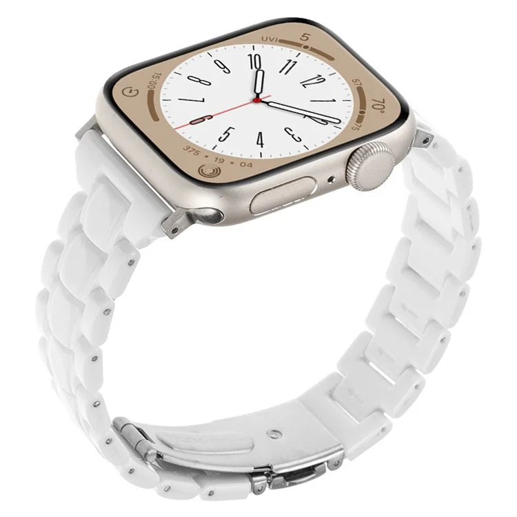 For Apple Watch Series 9 8 7 41mm / 6 5 4 SE (2023) SE (2022) SE 40mm / 3 2 1 38mm Resin Bands 3-Bead Watch Strap