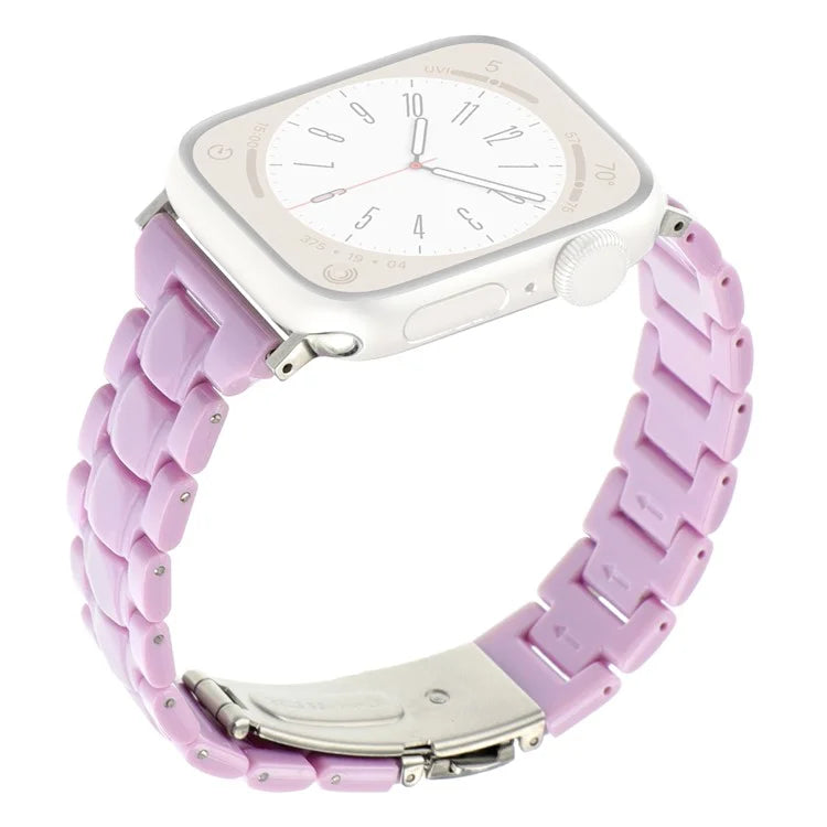 For Apple Watch Series 9 8 7 41mm / 6 5 4 SE (2023) SE (2022) SE 40mm / 3 2 1 38mm Resin Bands 3-Bead Watch Strap