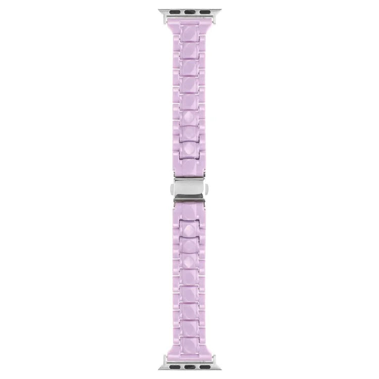 For Apple Watch Series 9 8 7 41mm / 6 5 4 SE (2023) SE (2022) SE 40mm / 3 2 1 38mm Resin Bands 3-Bead Watch Strap