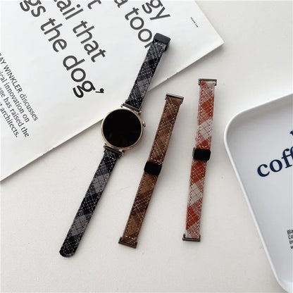 20mm Universal Replacement Wrist Band Magnetic Buckle Canvas Watch Strap